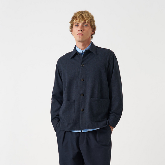 Airline Flannel Travail Overshirt - Navy
