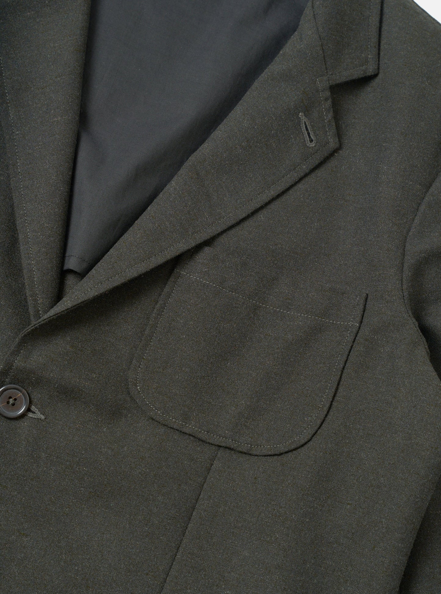 Recycled IT Tweed Two Button Jacket - Olive