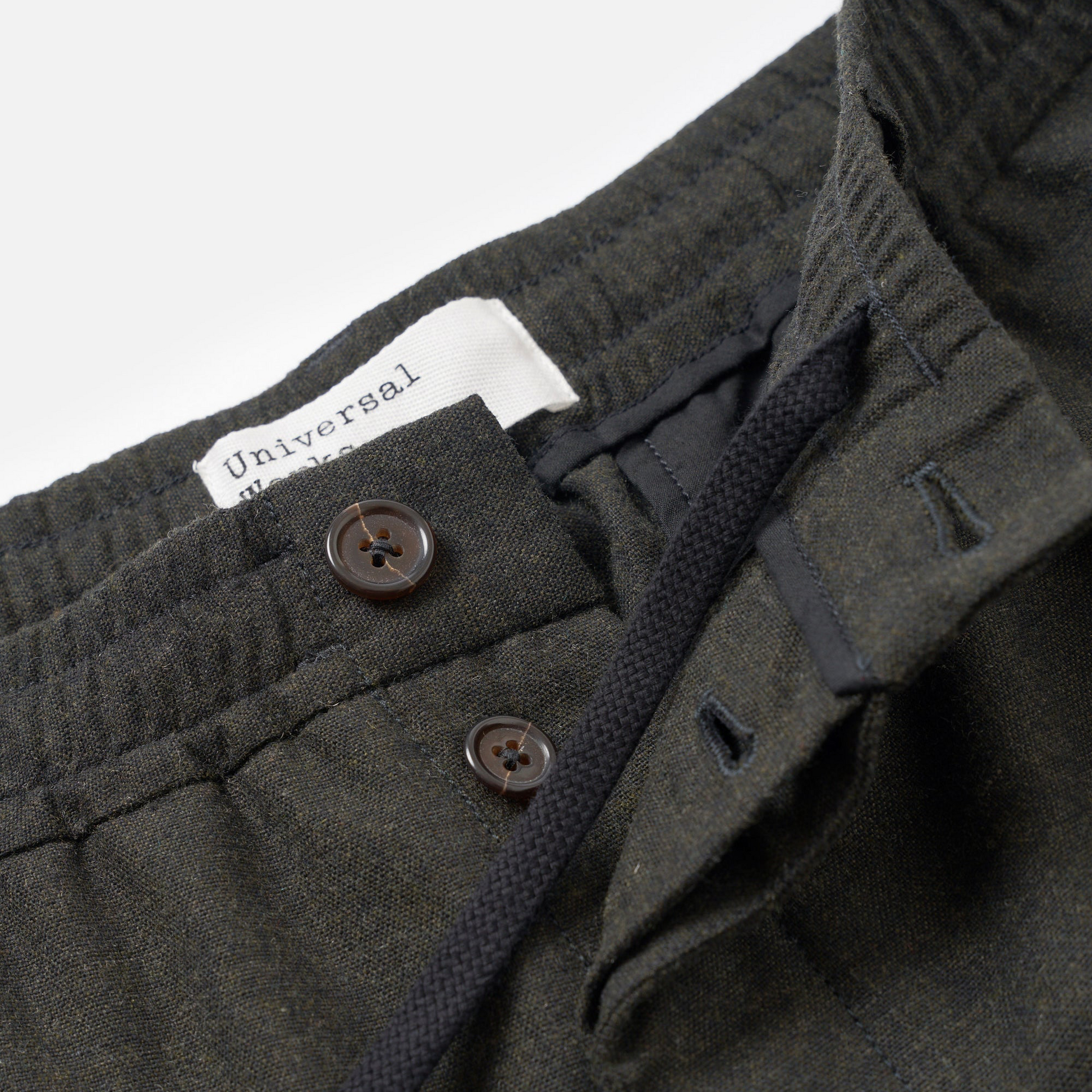 Universal Recycled IT Tweed Pleated Track Pant - Olive