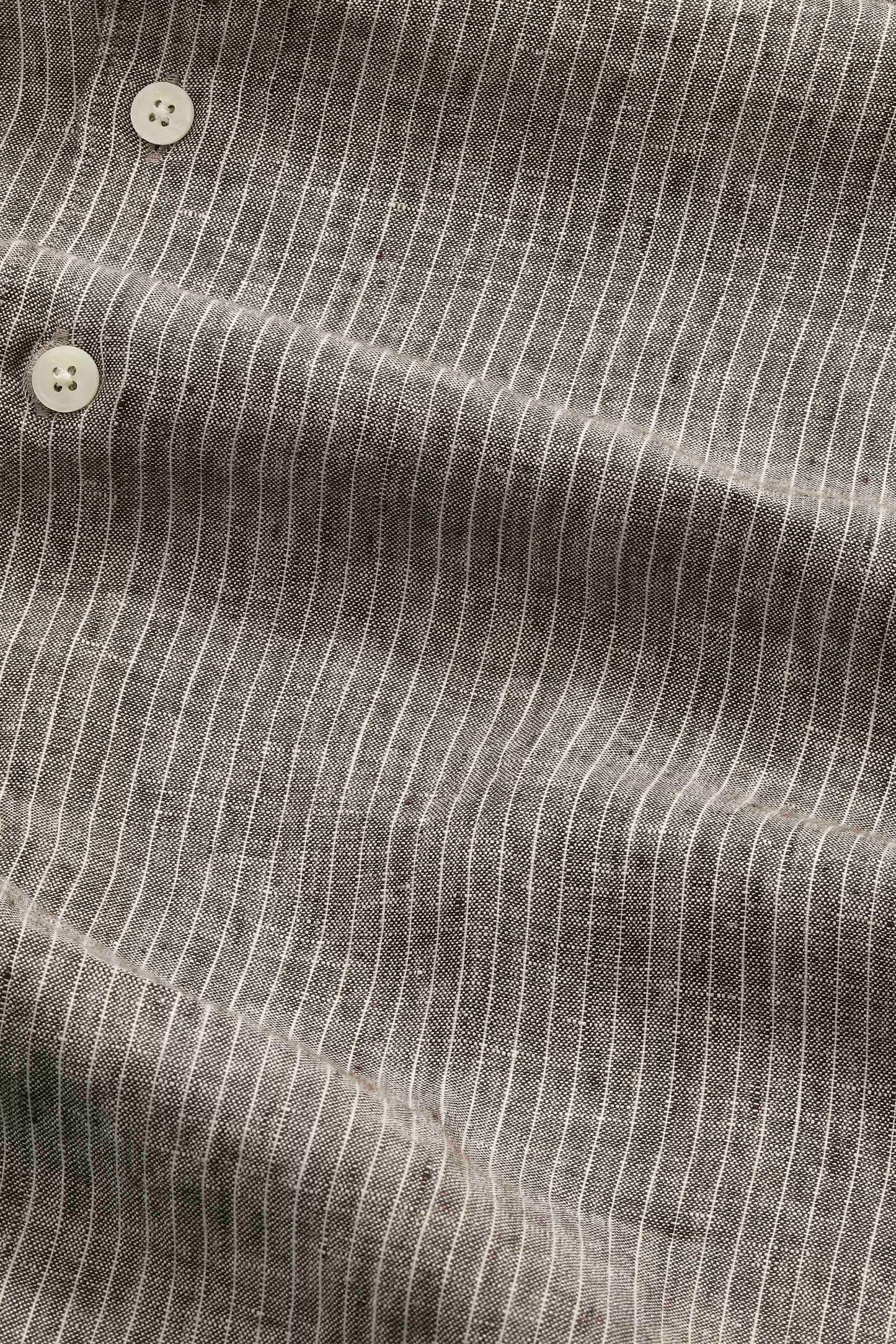 Enzo Classic Collar Linen Shirt - Clay Stripe