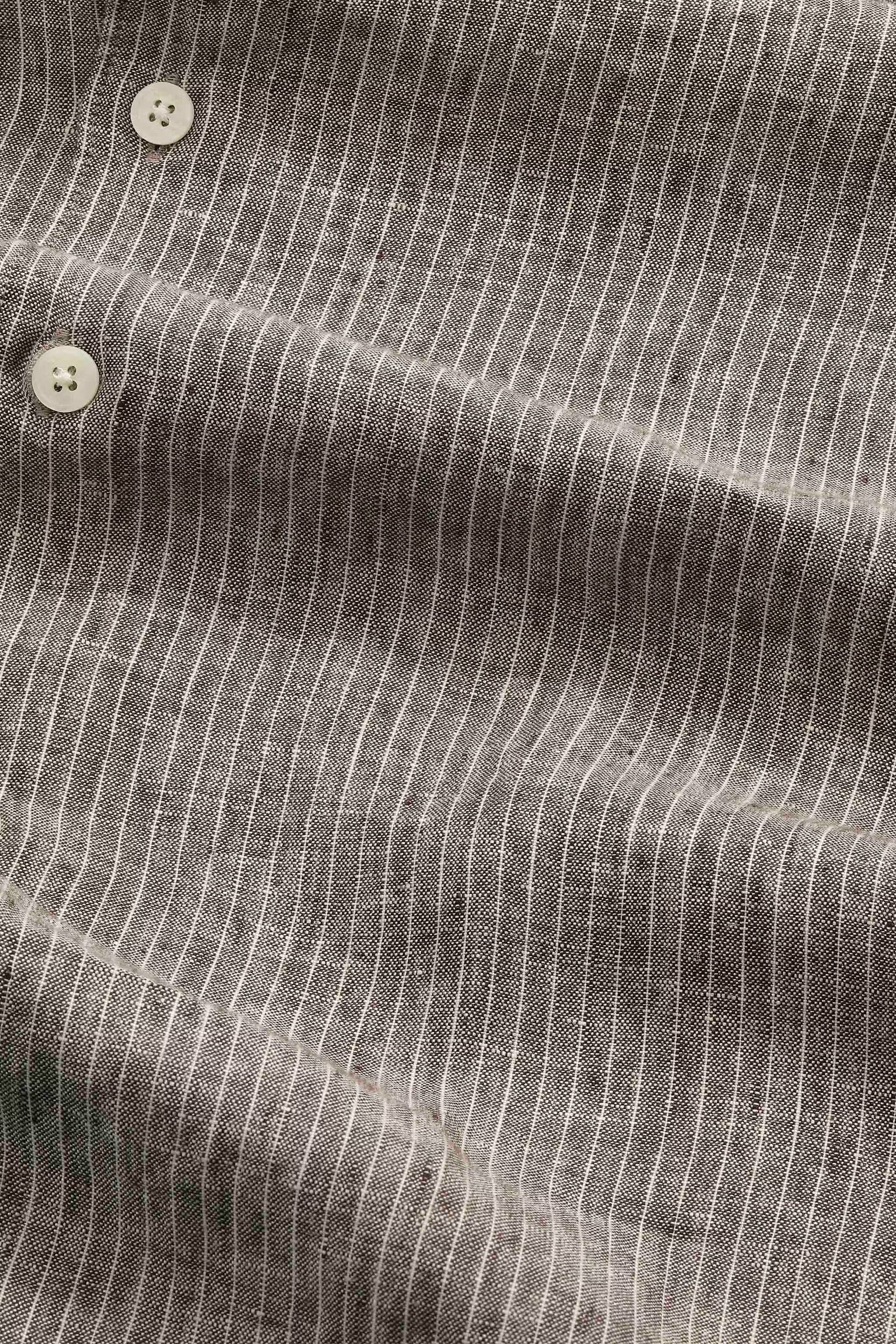NN07 Enzo Classic Collar Linen Shirt - Clay Stripe