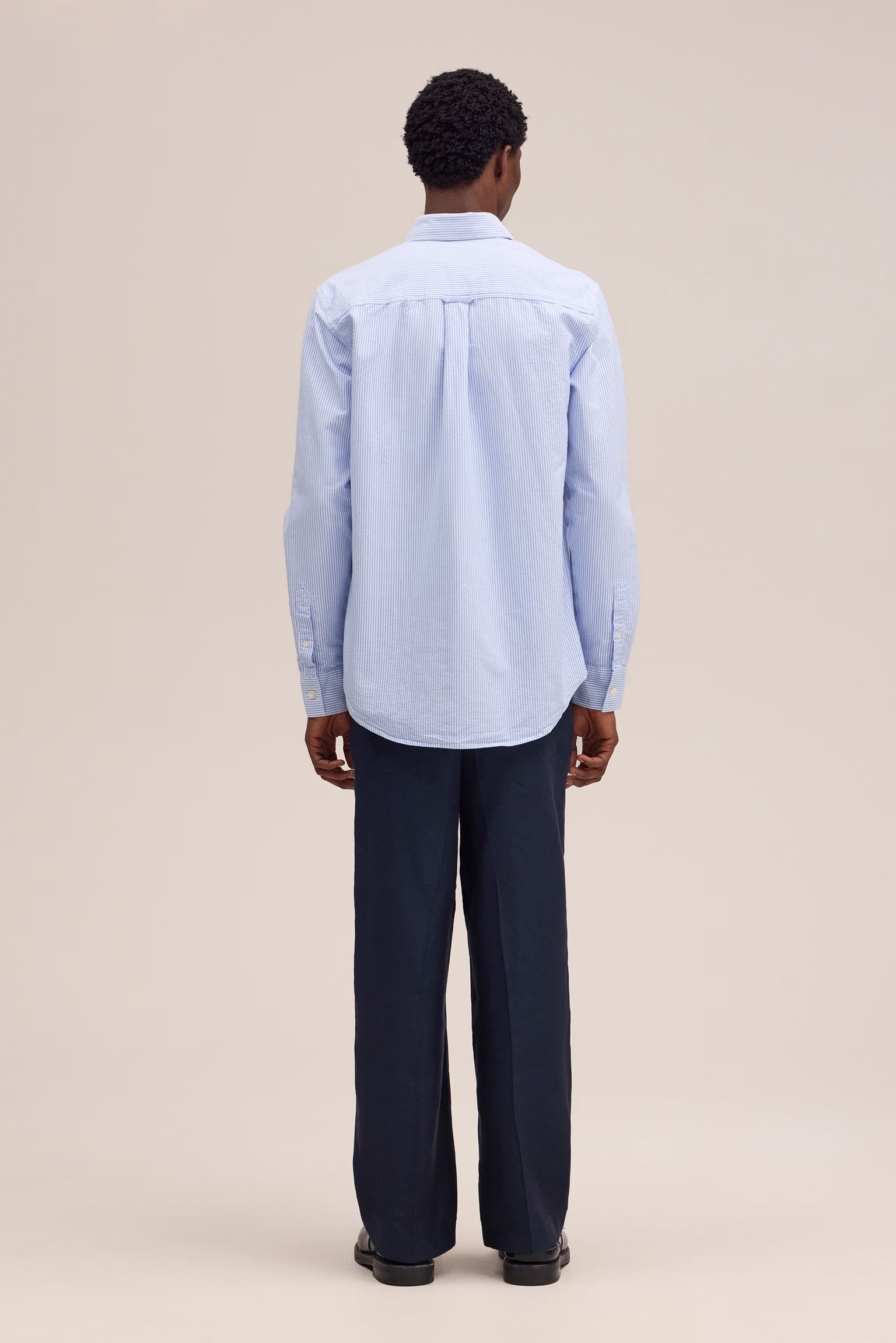 NN07 Colby Logo Regular Fit Oxford Shirt - Blue Stripe