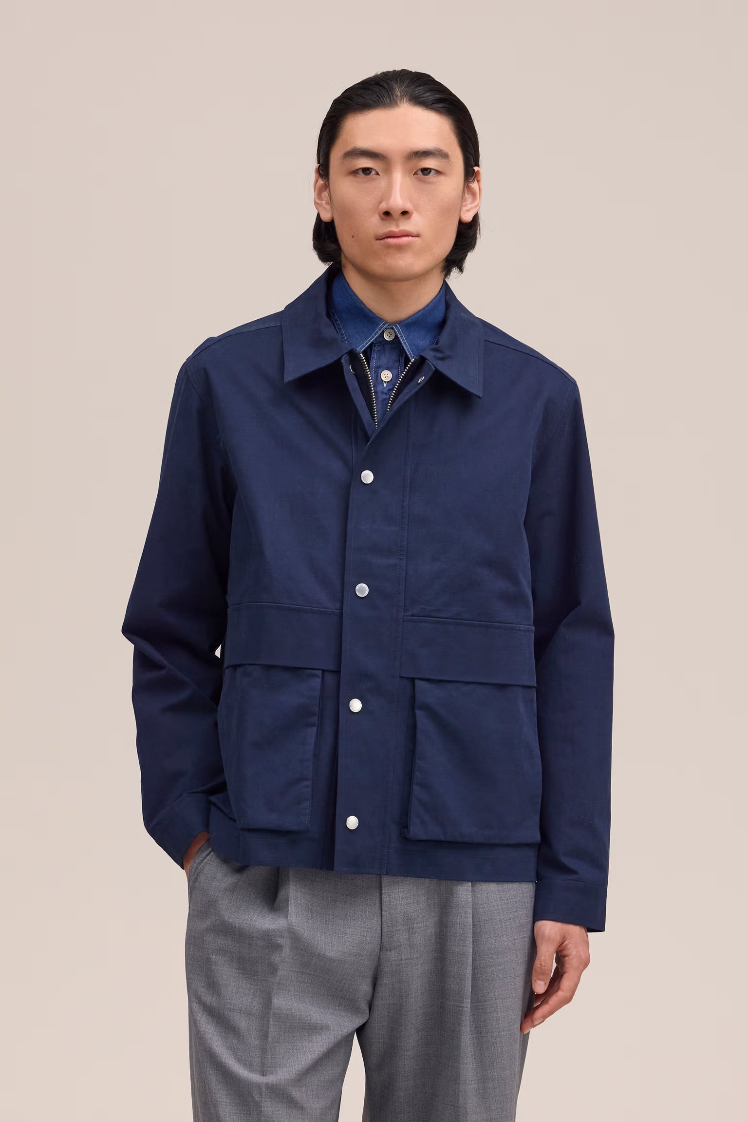 NN07 Paulo Organic Cotton Jacket - Navy Blue