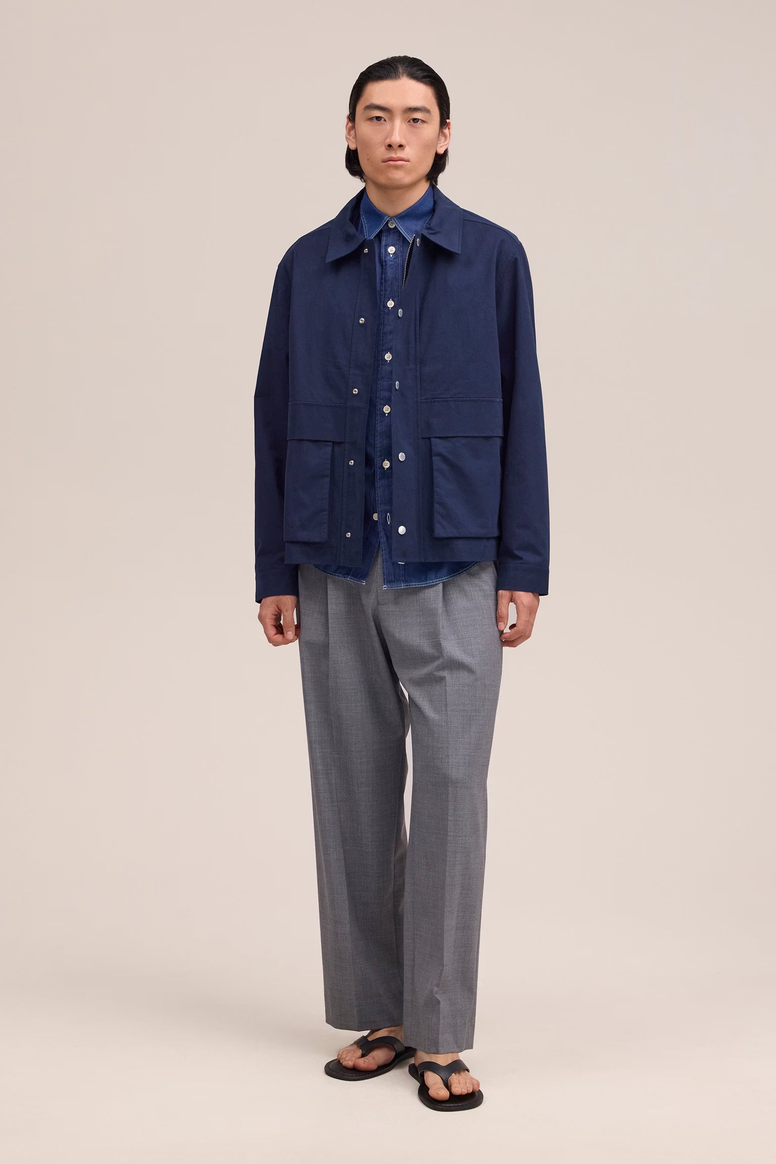 NN07 Paulo Organic Cotton Jacket - Navy Blue