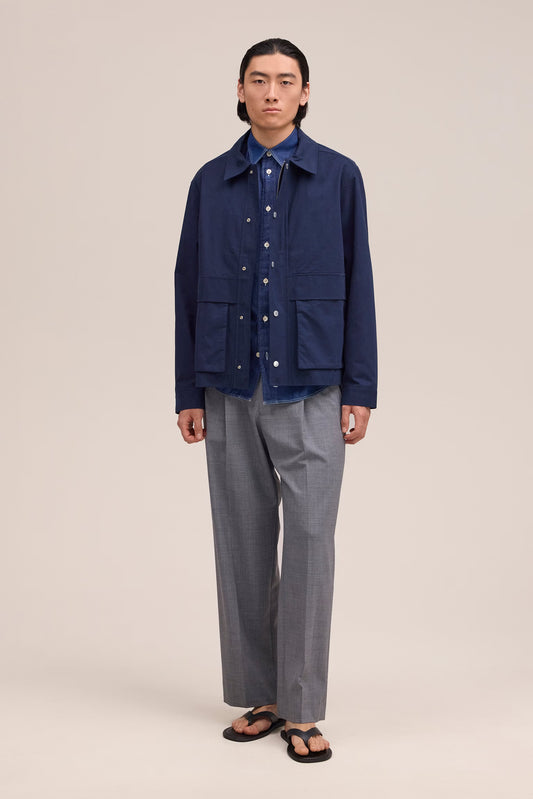 Paulo Organic Cotton Jacket - Navy Blue
