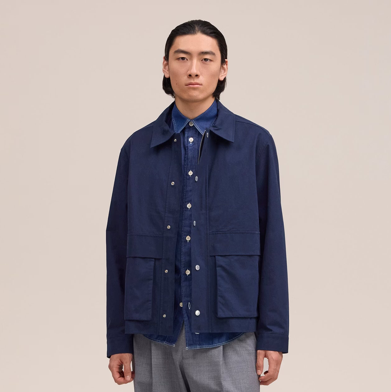 NN07 Paulo Organic Cotton Jacket - Navy Blue