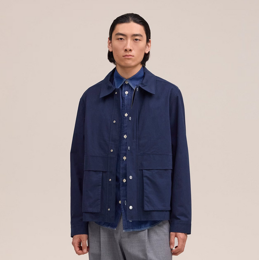 Paulo Organic Cotton Jacket - Navy Blue