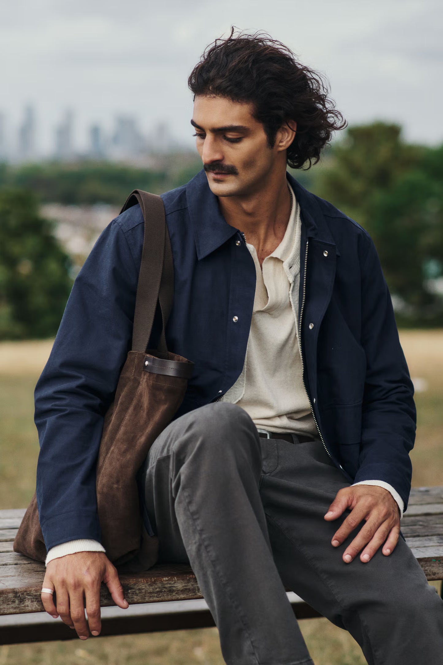 Paulo Organic Cotton Jacket - Navy Blue