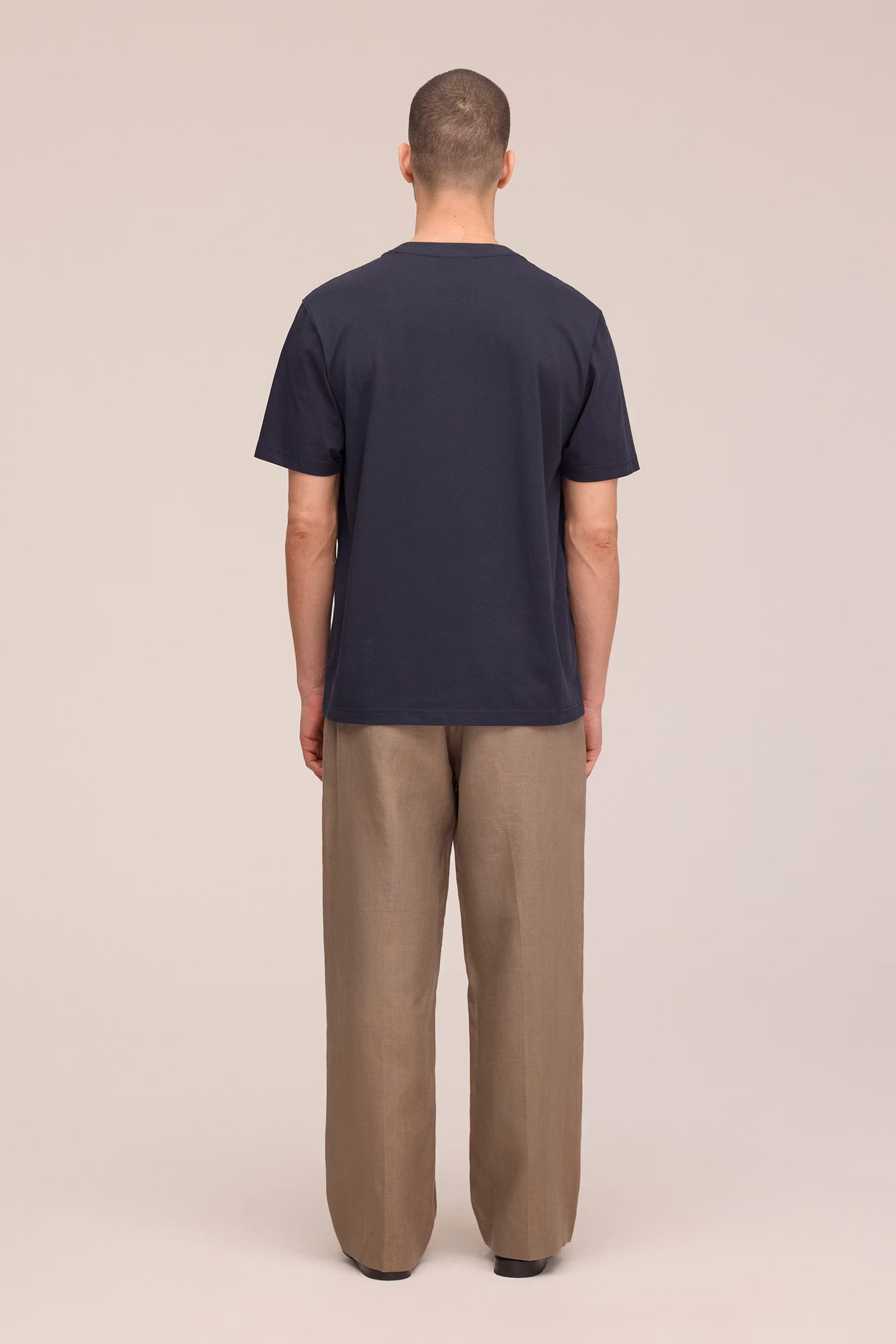 Adam Embroidery Pima Cotton T-Shirt - Deep Navy