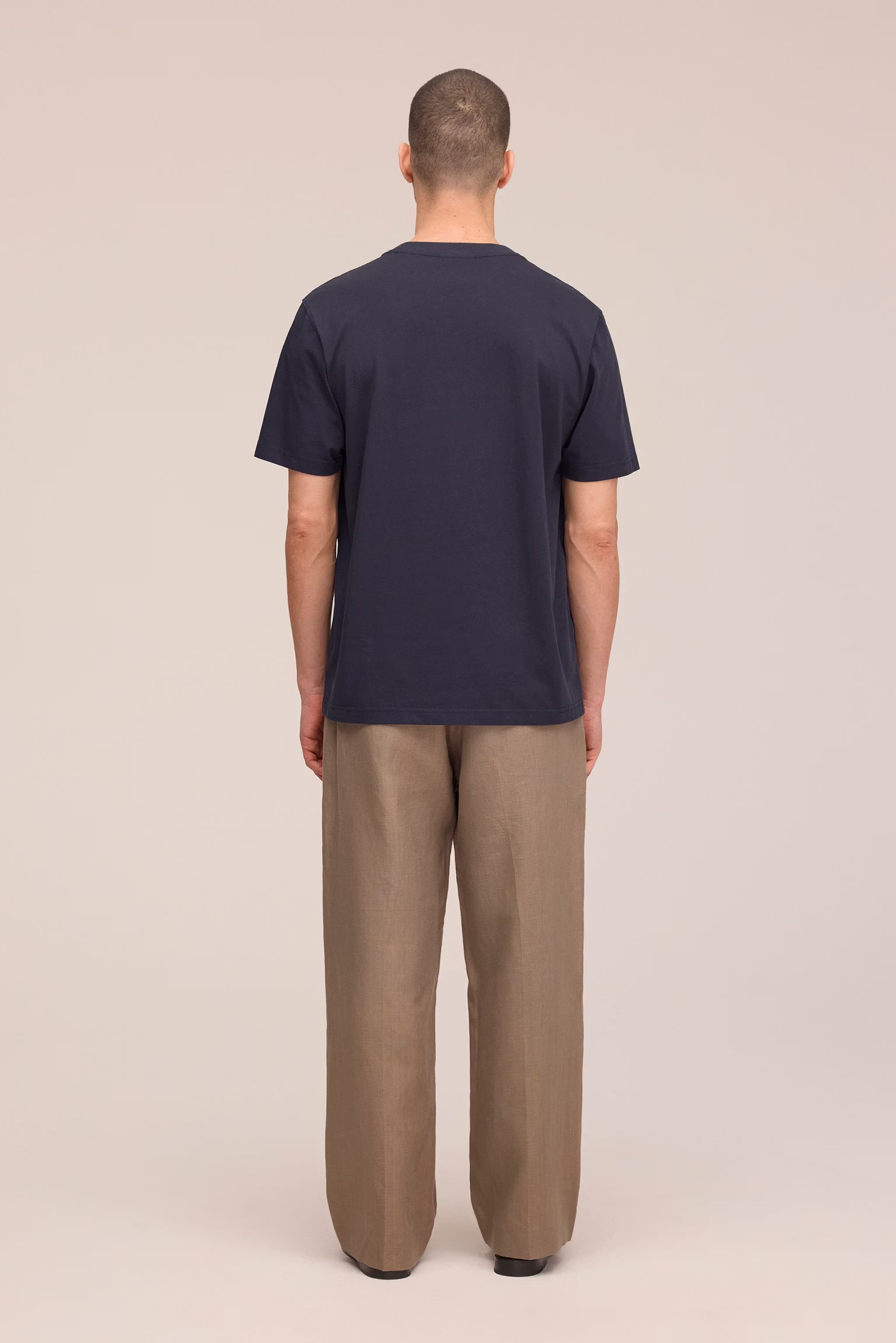NN07 Adam Embroidery Pima Cotton T-Shirt - Deep Navy