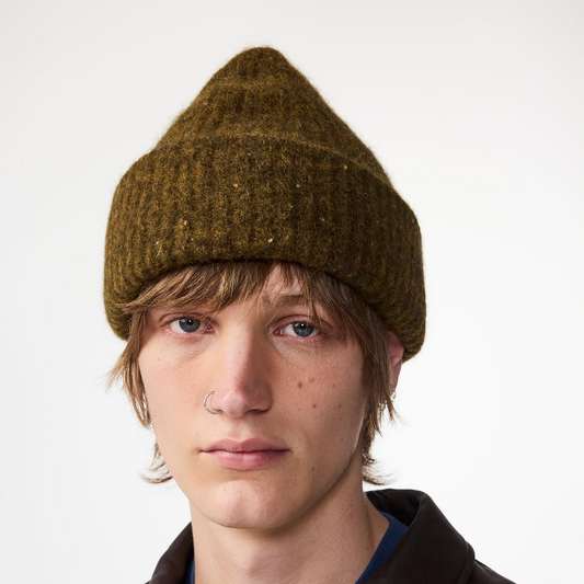 Rib Alpaca Blend Beanie - Dark Army