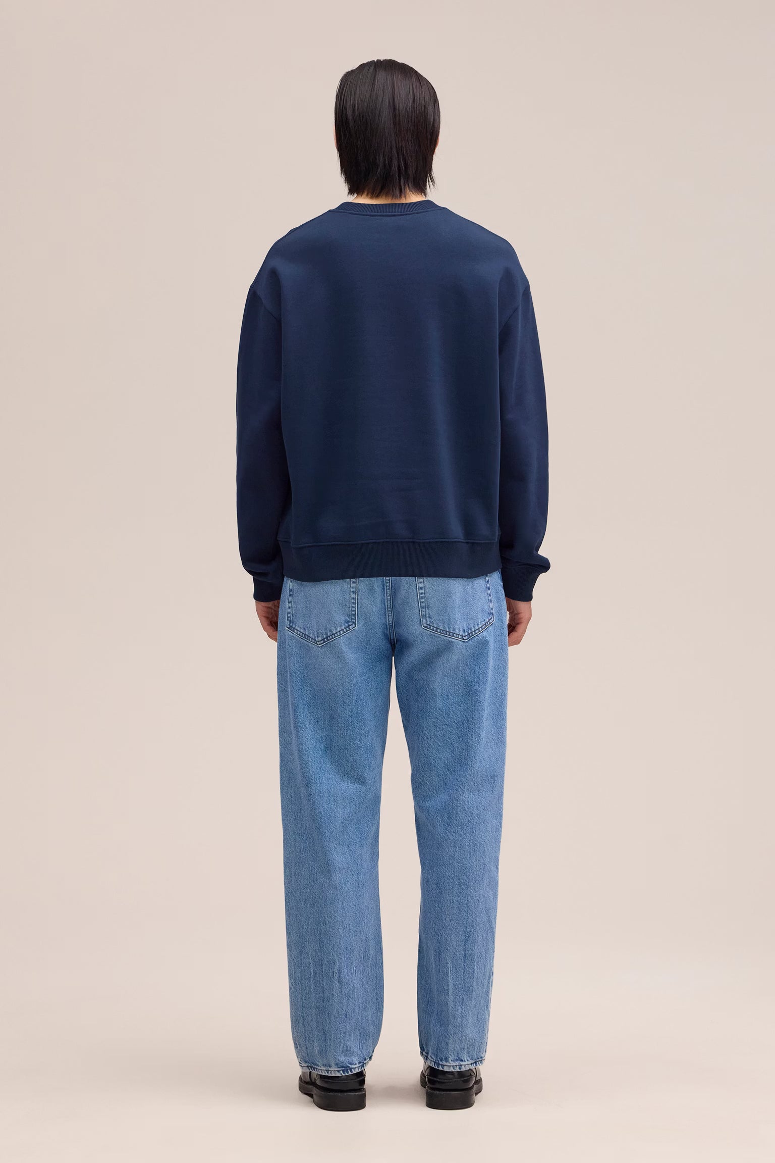 NN07 David Heavy Organic Cotton Crew Neck Sweatshirt - Navy Blue