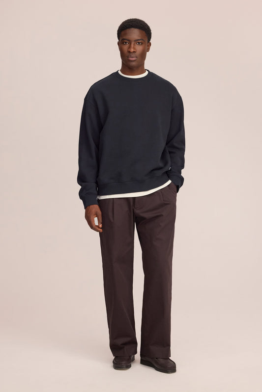 David Heavy Organic Cotton Sweatshirt - Black