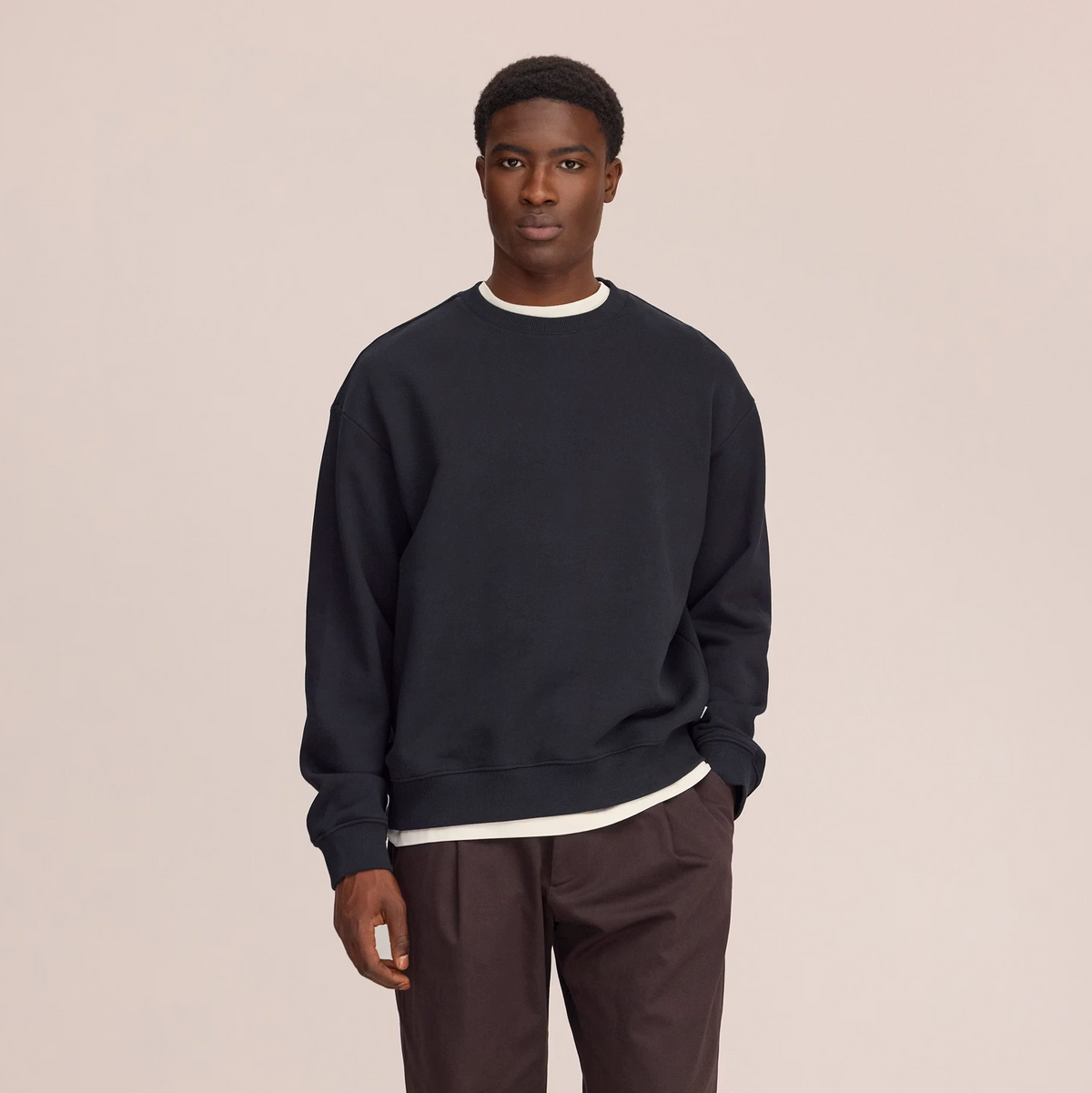 David Heavy Organic Cotton Sweatshirt - Black