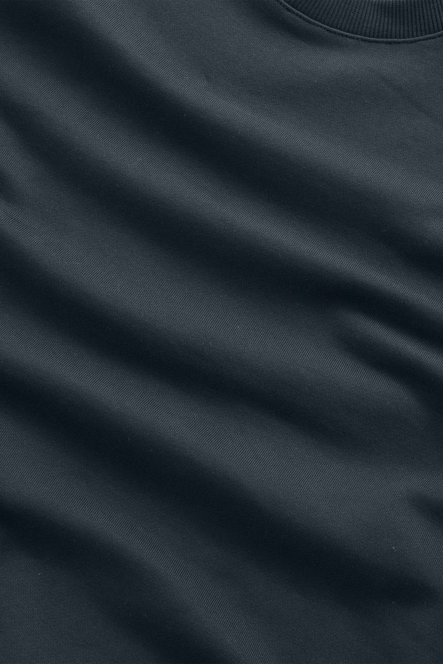 David Heavy Organic Cotton Crew Neck Sweatshirt - Navy Blue
