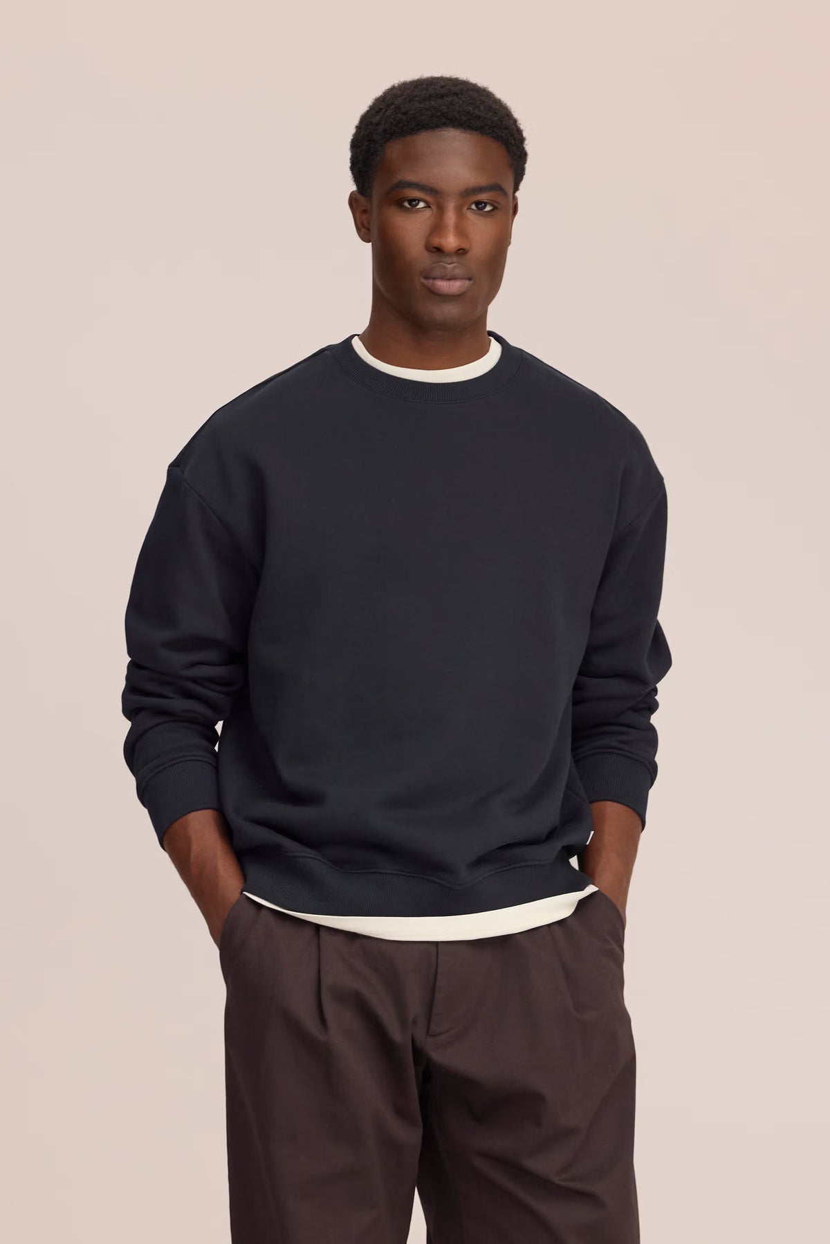 David Heavy Organic Cotton Sweatshirt - Black