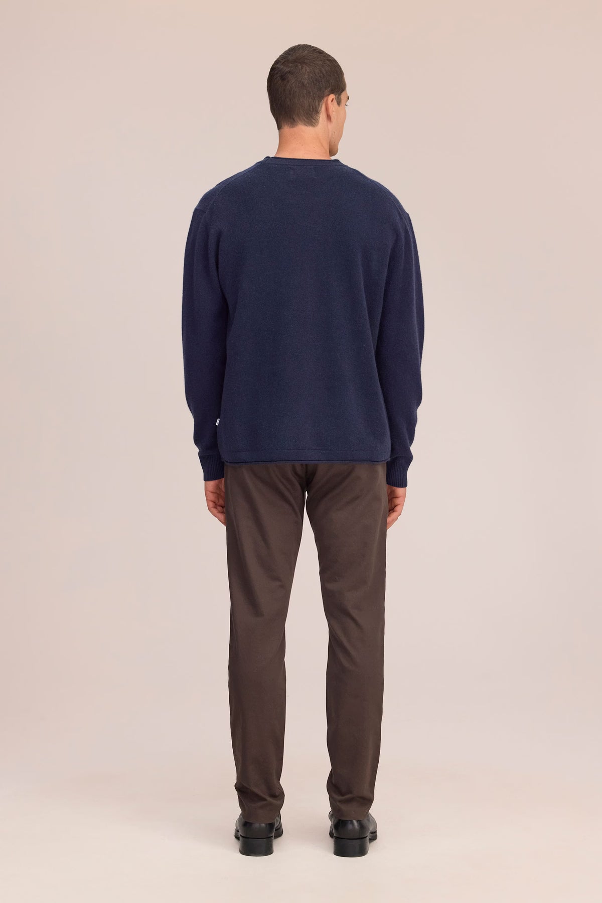 NN07 Sammy Knitted Crew Neck Wool Sweater - Navy Melange