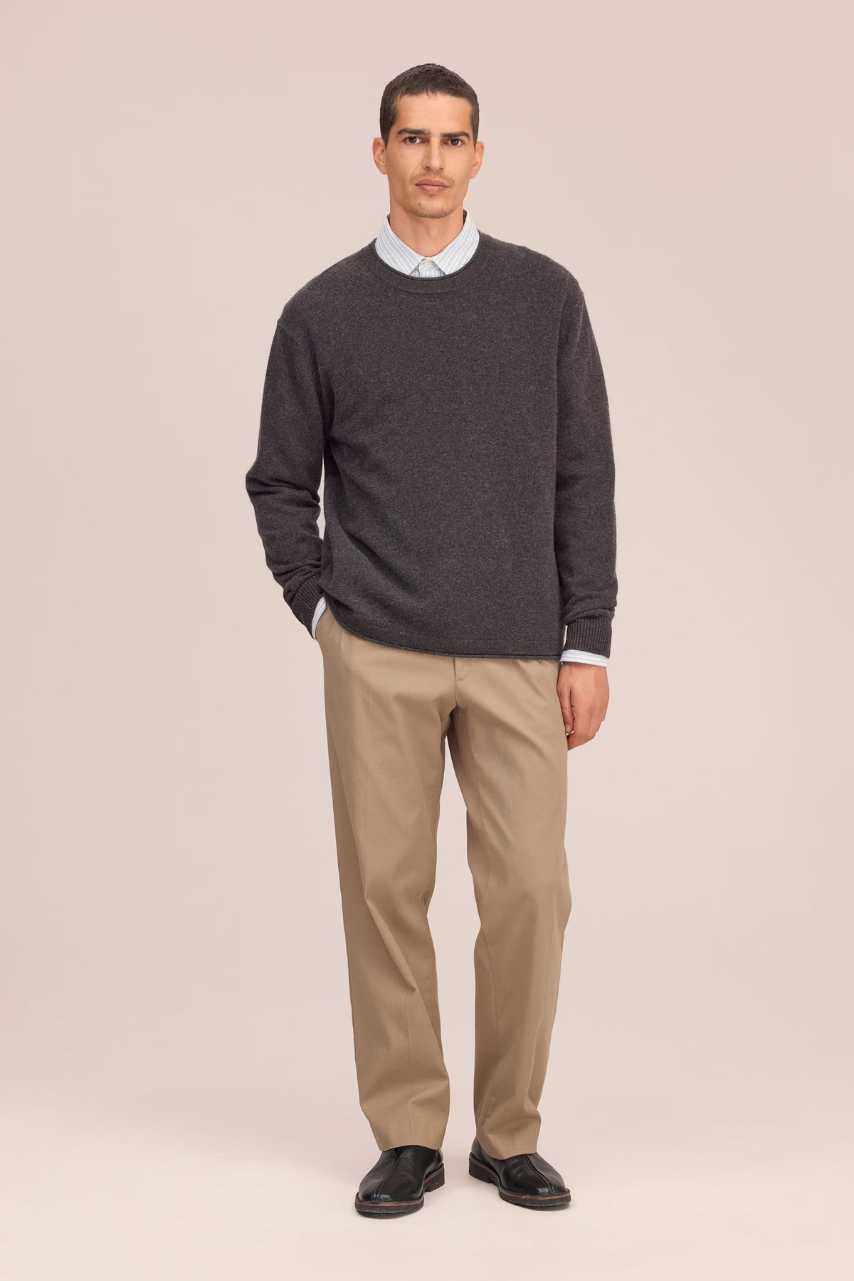 Sammy Knitted Crew Neck Wool Sweater - Earth Melange