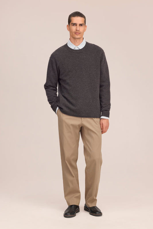 Sammy Knitted Crew Neck Wool Sweater - Earth Melange