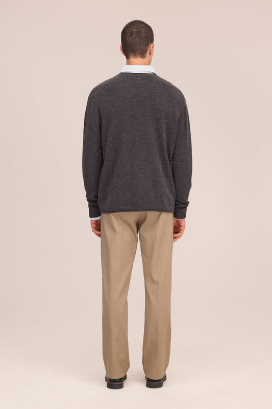 Sammy Knitted Crew Neck Wool Sweater - Earth Melange