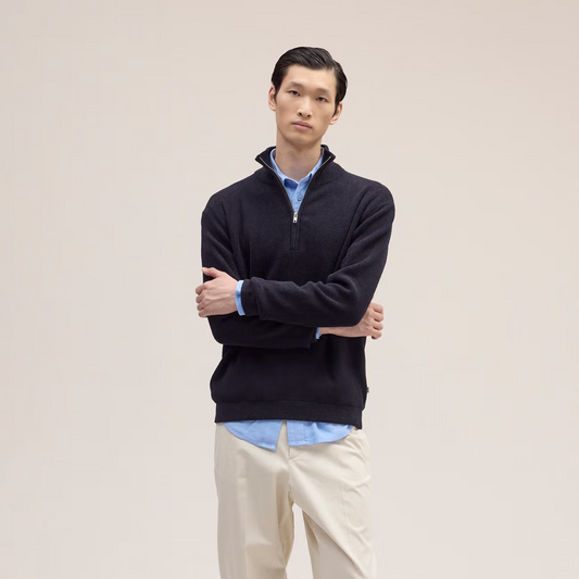 Danny Half Zip Sweater - Navy Blue