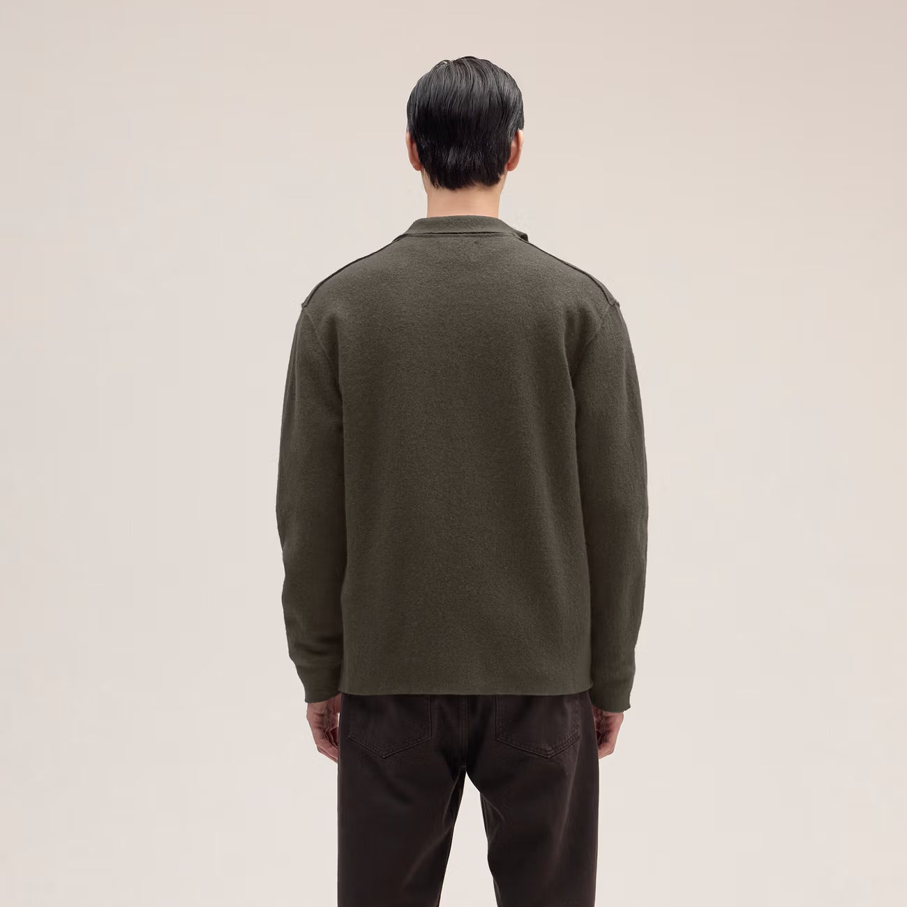 Jonas Full Zip Boiled Merino Wool Hybrid - Dark Army