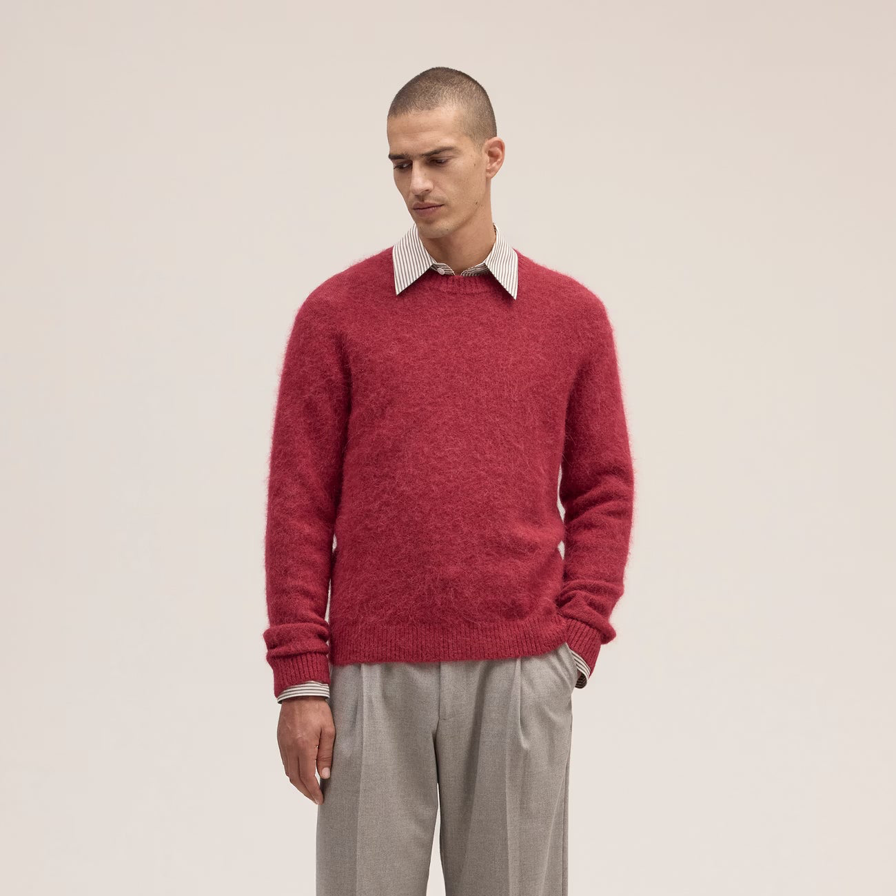 Russell Alpaca Blend Crew Jumper - Cranberry