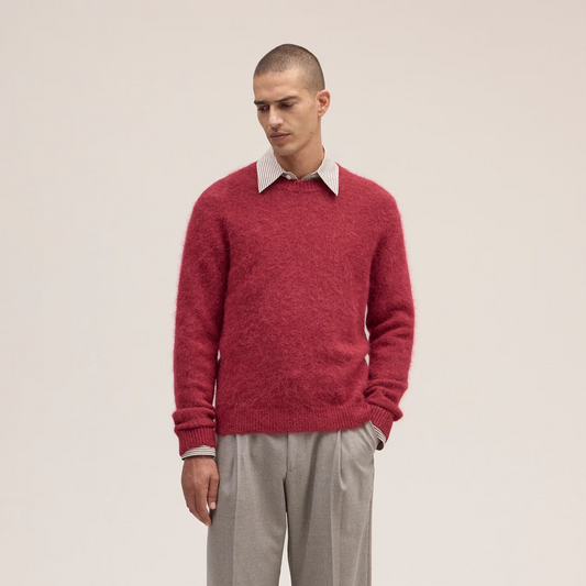 Russell Alpaca Blend Crew Jumper - Cranberry