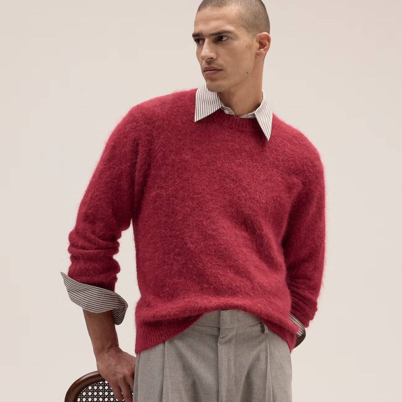 Russell Alpaca Blend Crew Jumper - Cranberry