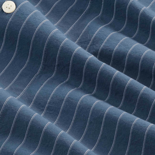 Reed Relaxed Fit Overshirt - Blue Stripe