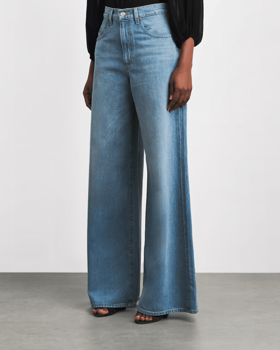 Paige Cameron Wide Leg Offset Coin Pocket Jeans - Field