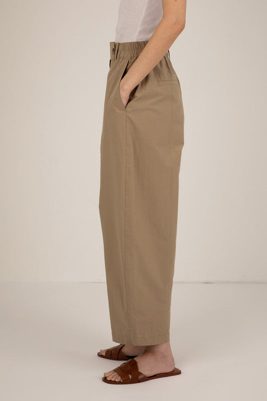 Thea Barrel Leg Trouser - Sand