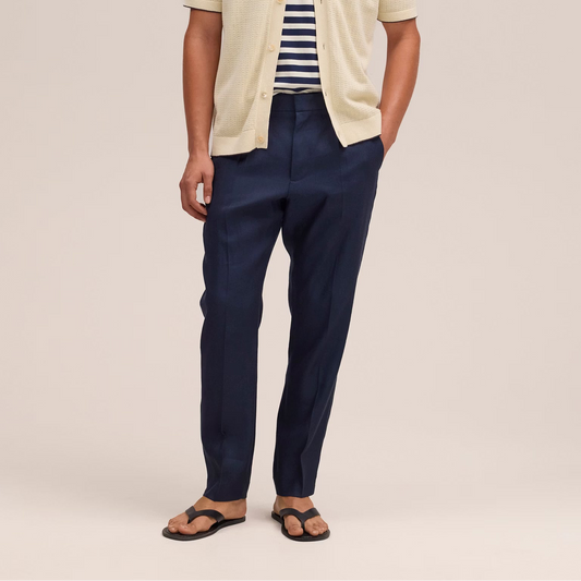 Bill Tapered Leg Regular Fit Trouser - Deep Navy
