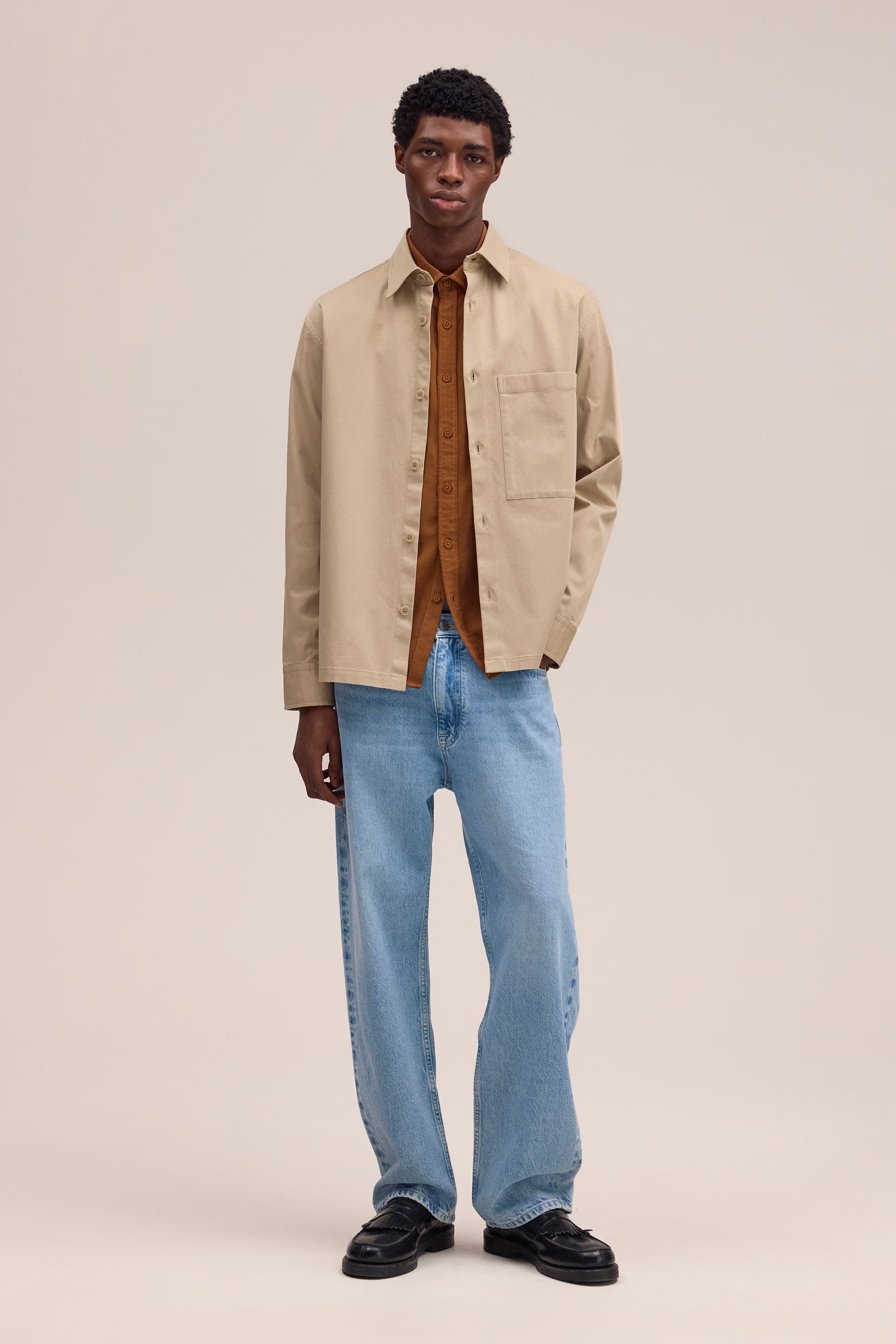 NN07 Freddy Cavalry Twill Overshirt - Desert Khaki
