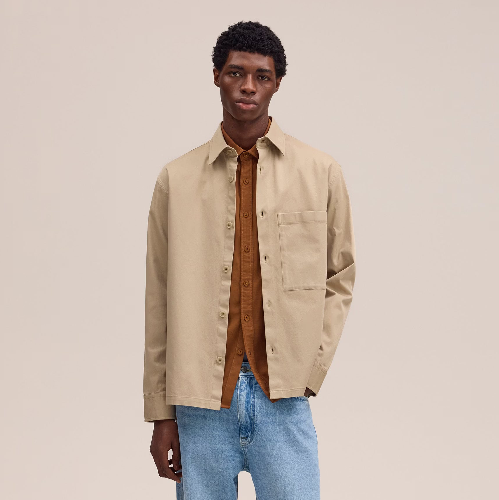NN07 Freddy Cavalry Twill Overshirt - Desert Khaki
