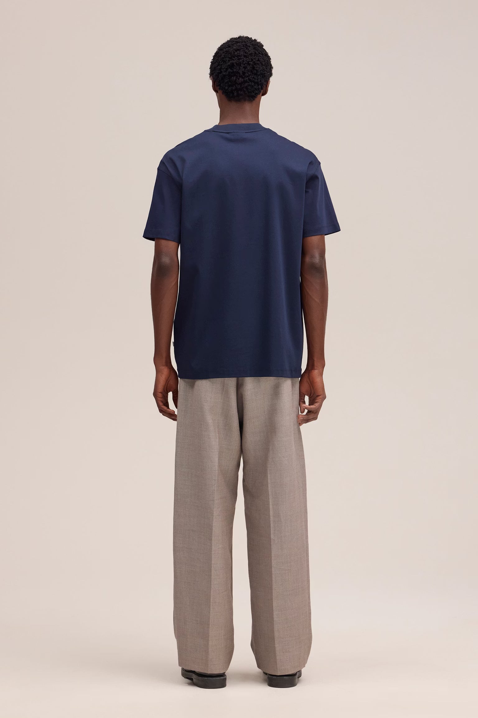 NN07 Lionel Mercerised Cotton Tee - Navy Blue