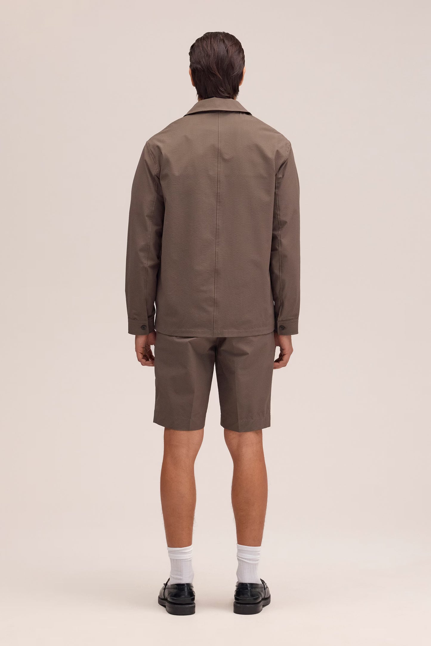 Blaze Seersucker Overshirt - Marble Husk