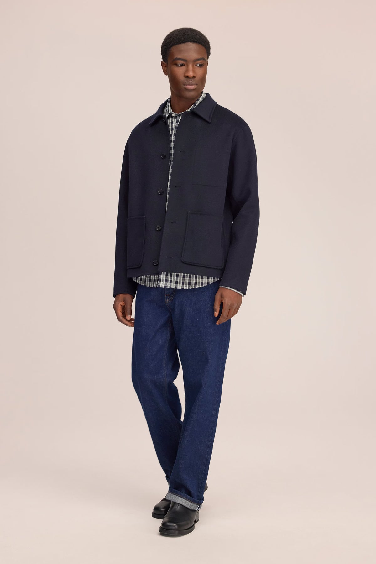 Morgan Brushed Heavyweight Wool Jacket - Deep Navy