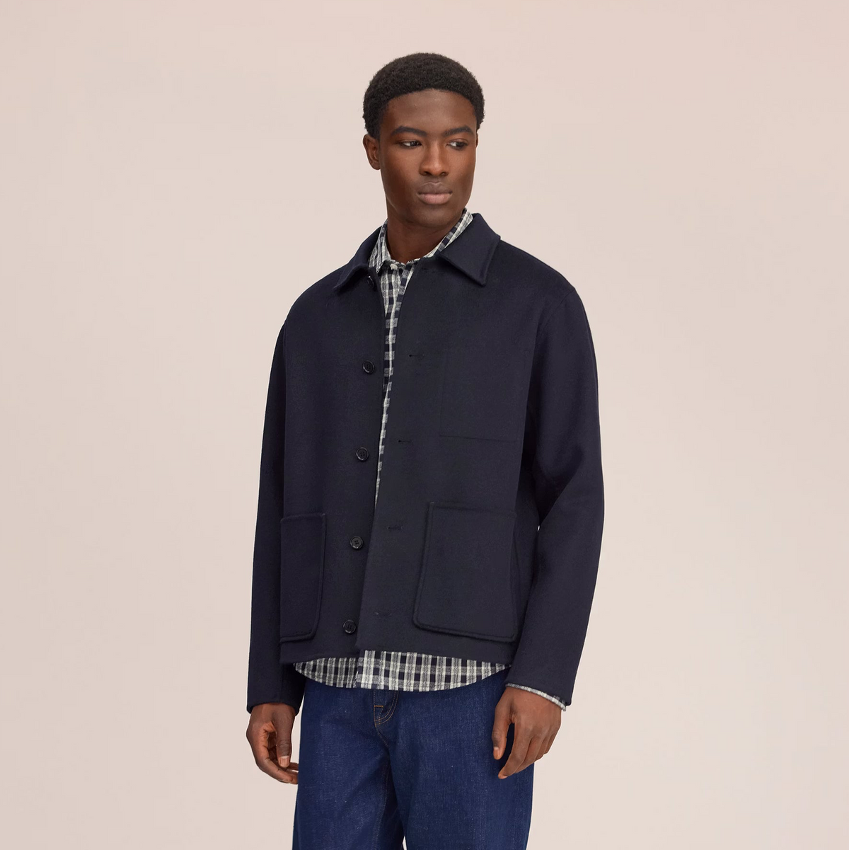 NN07 Morgan Brushed Heavyweight Wool Jacket - Deep Navy