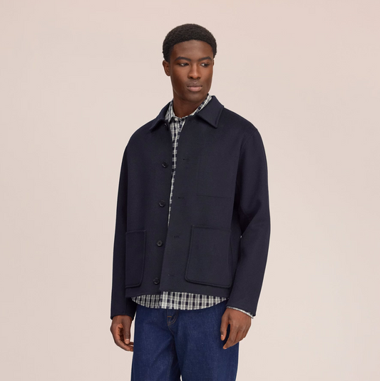 Morgan Brushed Heavyweight Wool Jacket - Deep Navy