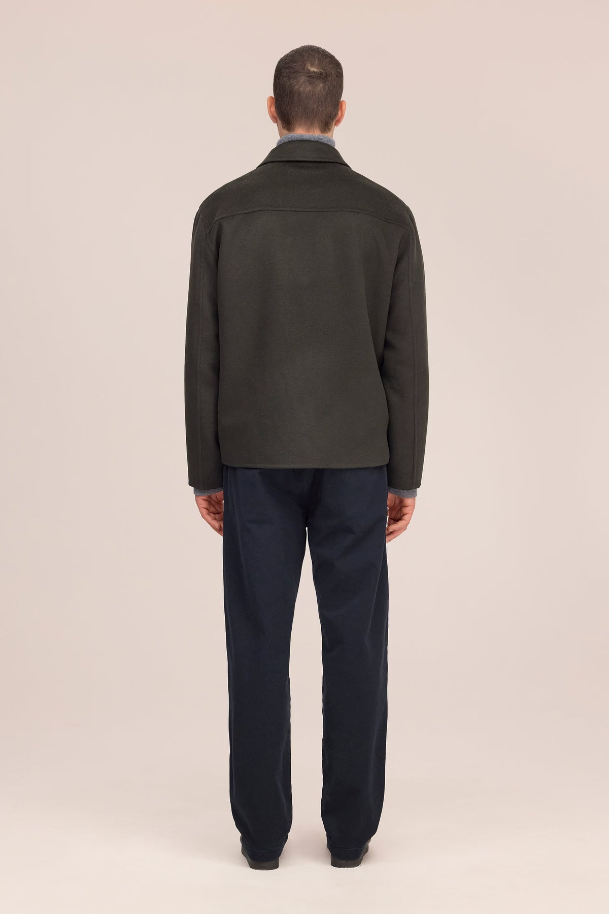 Morgan Brushed Heavyweight Wool Jacket - Dark Army
