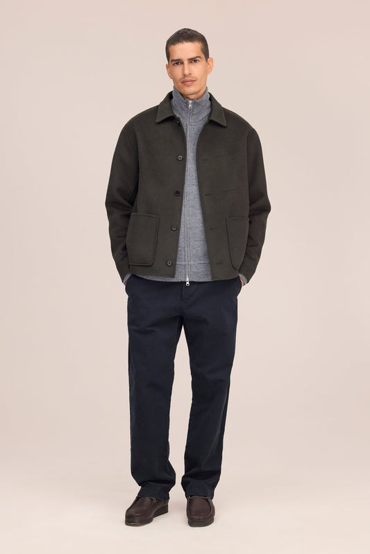 Morgan Brushed Heavyweight Wool Jacket - Dark Army