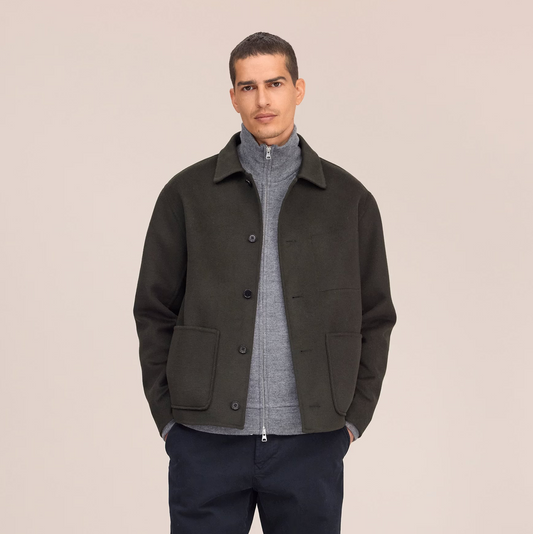Morgan Brushed Heavyweight Wool Jacket - Dark Army
