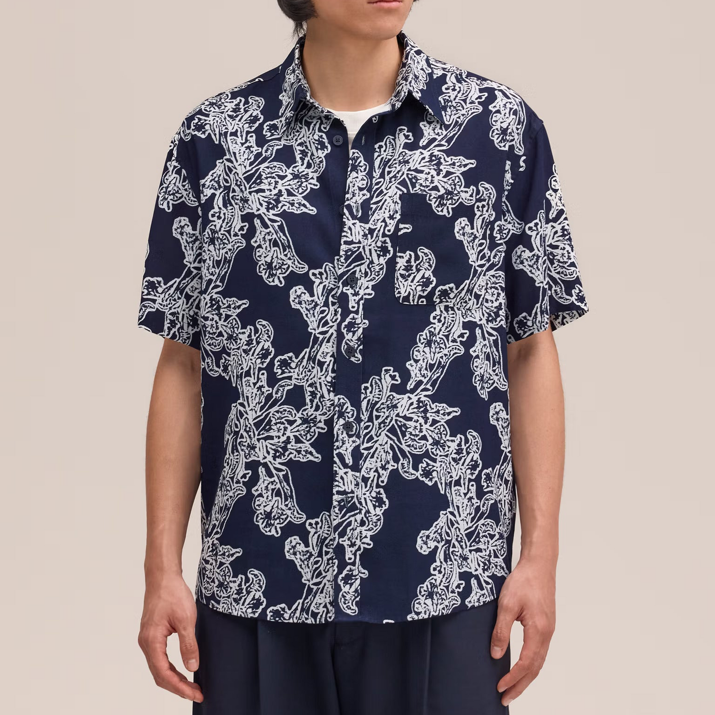 Deon All-Over Print Shirt - Navy Blue