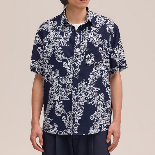 Deon All-Over Print Shirt - Navy Blue