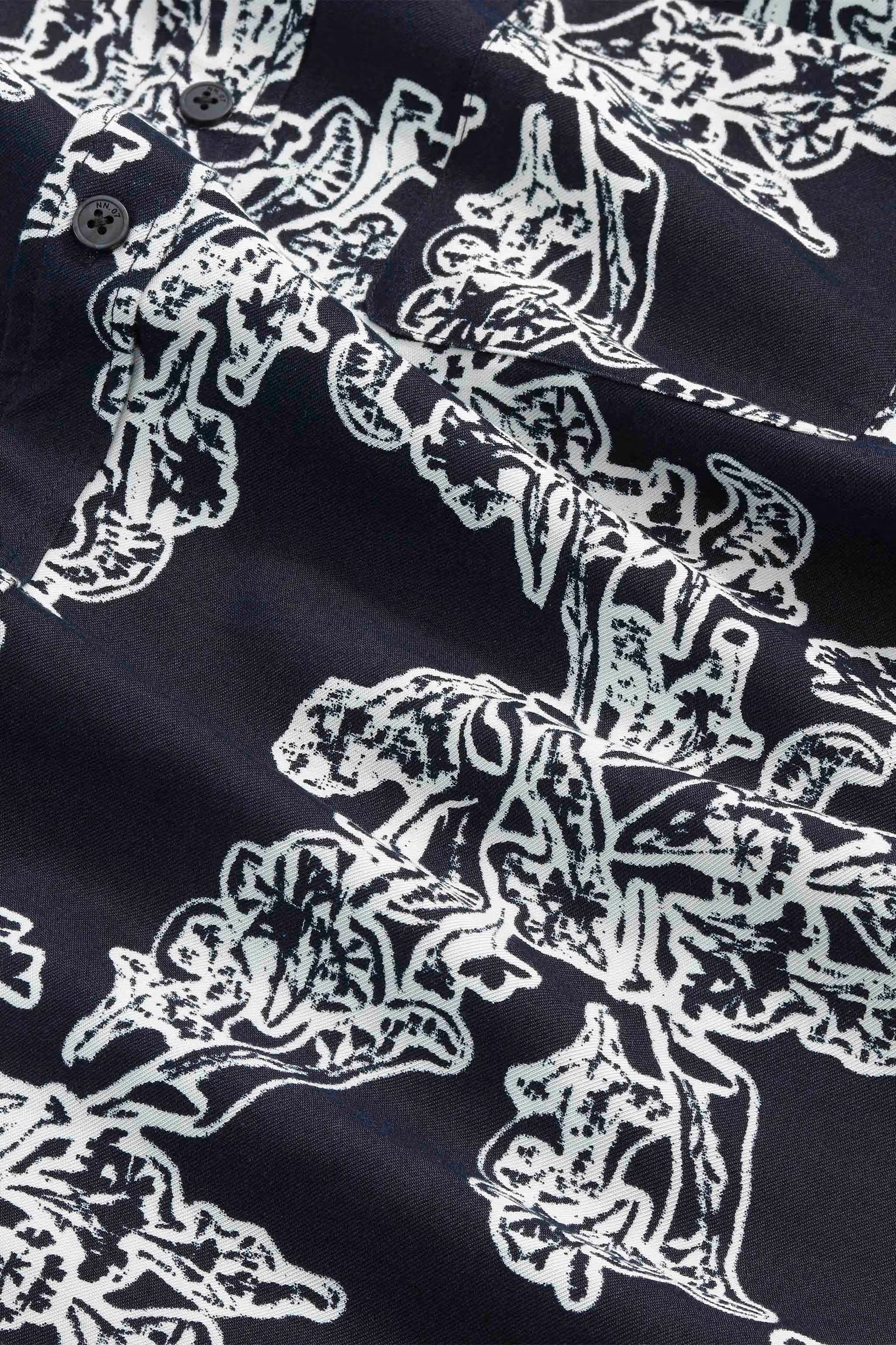 NN07 Deon All-Over Print Shirt - Navy Blue