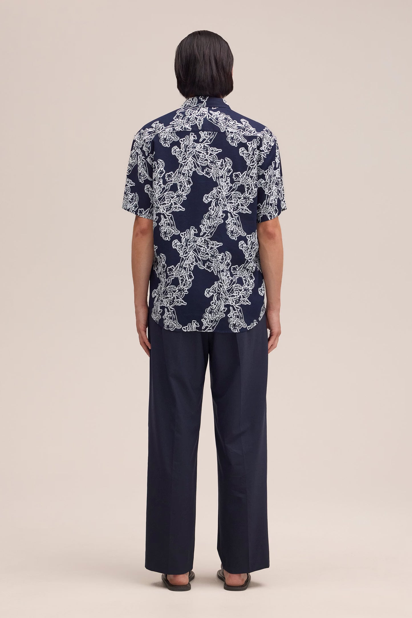 Deon All-Over Print SS Shirt - Navy Blue