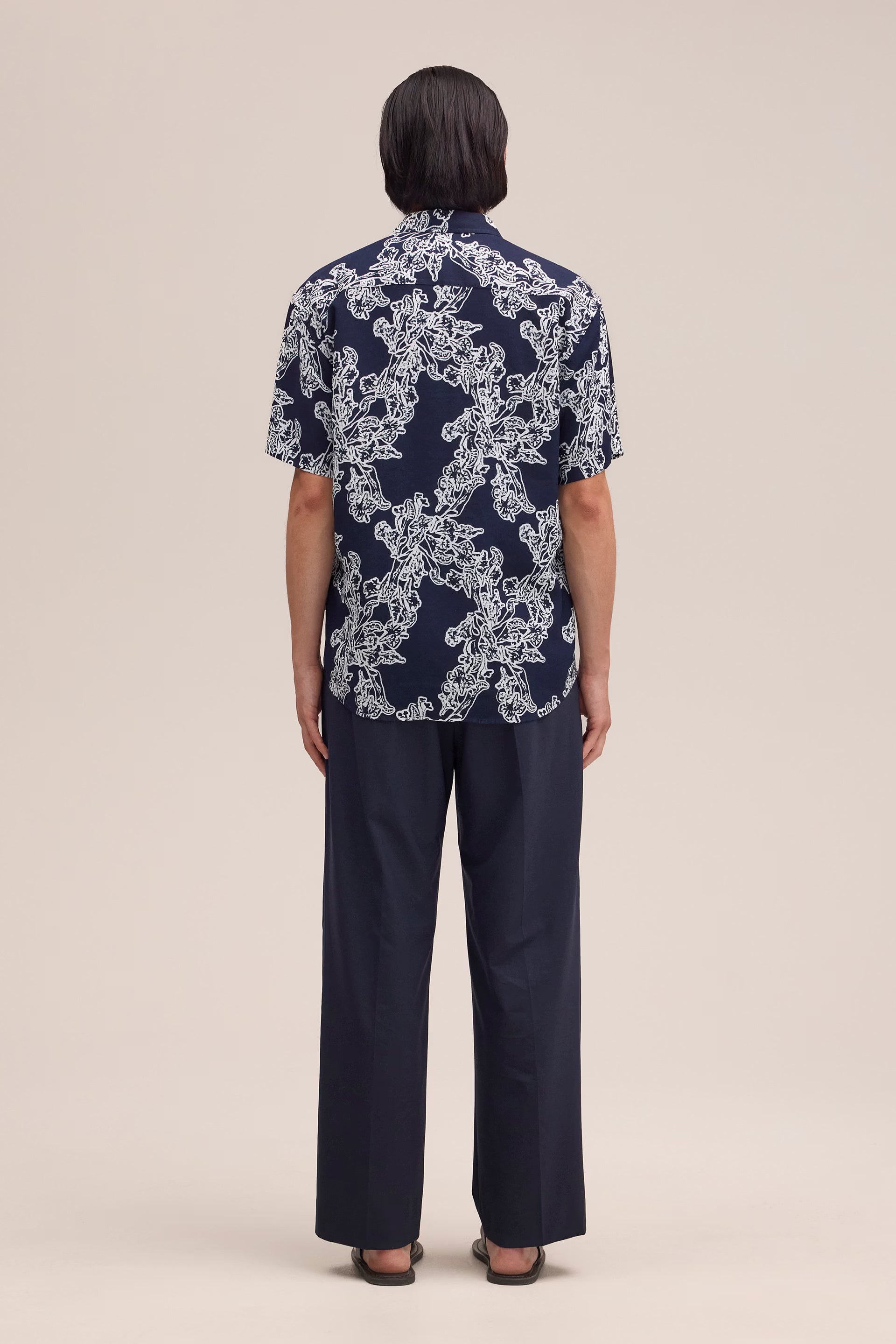 NN07 Deon All-Over Print SS Shirt - Navy Blue