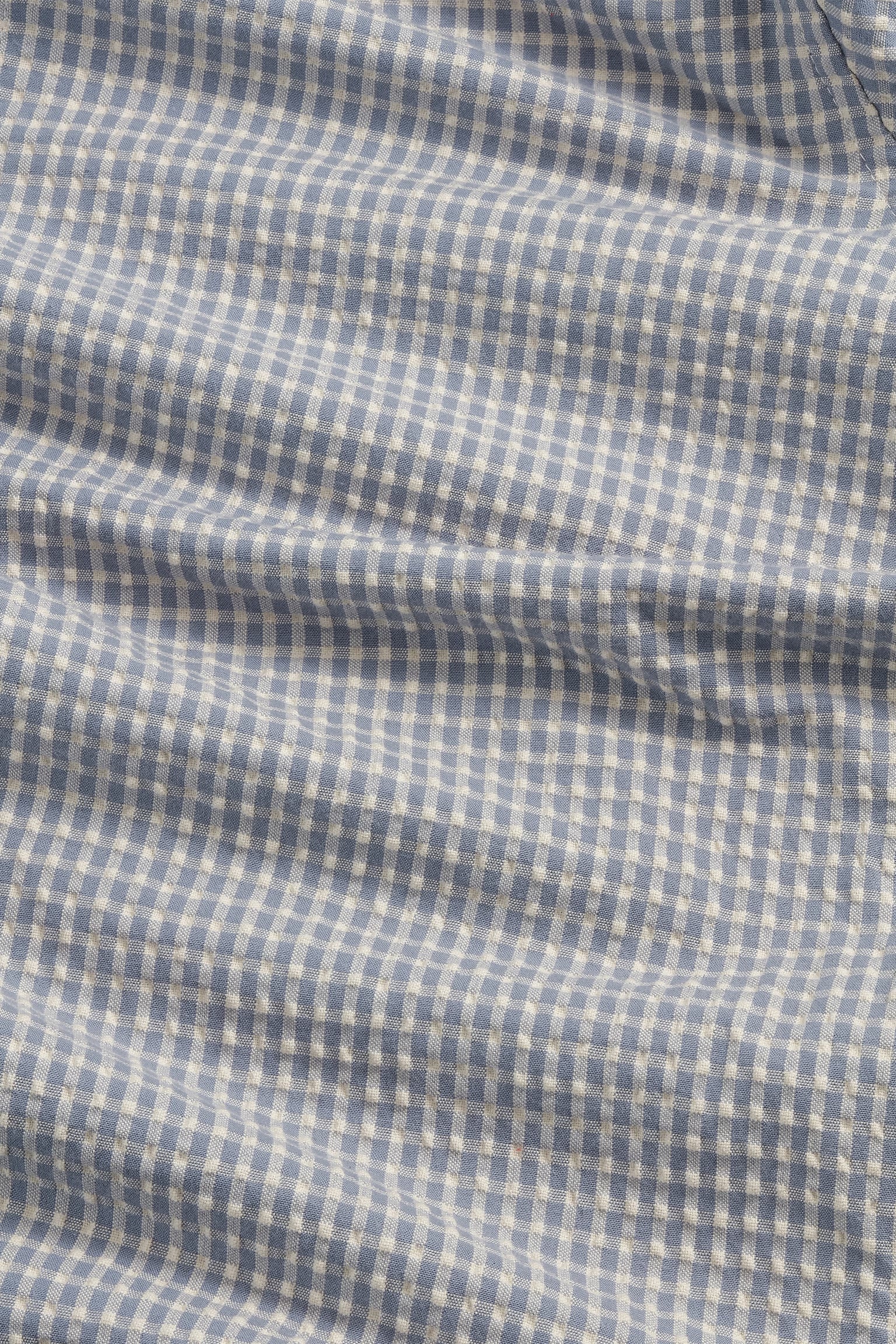 NN07 Reed Seersucker Overshirt - Stone Blue