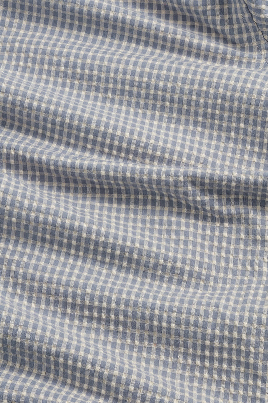 Reed Seersucker Overshirt - Stone Blue